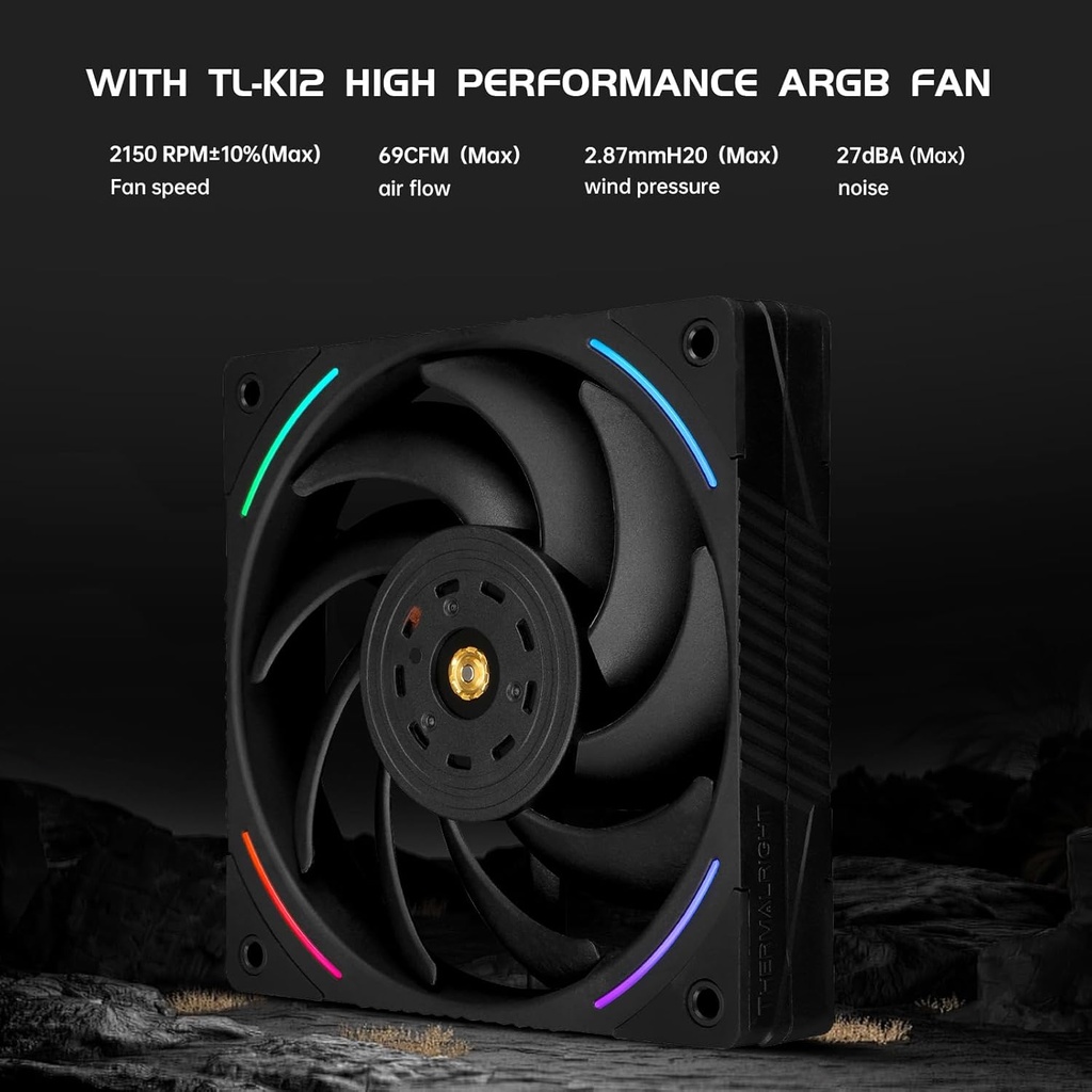 Thermalright Phantom Spirit 120 EVO - Enfriador de CPU, ventilador dual TL-K12 PWM, 7 tubos de calor de refrigeración de CPU, con velocidad de 2150 RPM, para AMD AM4 AM5/Intel