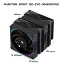 Thermalright Phantom Spirit 120 EVO - Enfriador de CPU, ventilador dual TL-K12 PWM, 7 tubos de calor de refrigeración de CPU, con velocidad de 2150 RPM, para AMD AM4 AM5/Intel