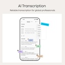 Grabadora de voz AI, grabadora de voz PLAUD NotePin, control de aplicaciones, toma de notas AI, soporte de transcripción y resumen de IA en 112 idiomas, memoria de 64 GB, grabadora de audio para