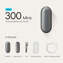 Grabadora de voz AI, grabadora de voz PLAUD NotePin, control de aplicaciones, toma de notas AI, soporte de transcripción y resumen de IA en 112 idiomas, memoria de 64 GB, grabadora de audio para