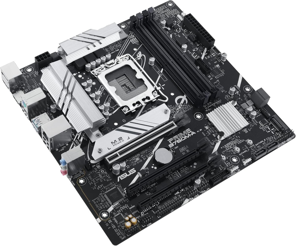 ASUS Prime B760M-A-CSM Intel B760 (LGA 1700) mATX CSM Placa base comercial PCIe 4.0, DDR5, 2X M.2, LAN de 2.5 Gb, DP, 2 HDMI, SATA 6 Gbps, USB 3.2 tipo C, Aura Sync, ASUS Control Center Express