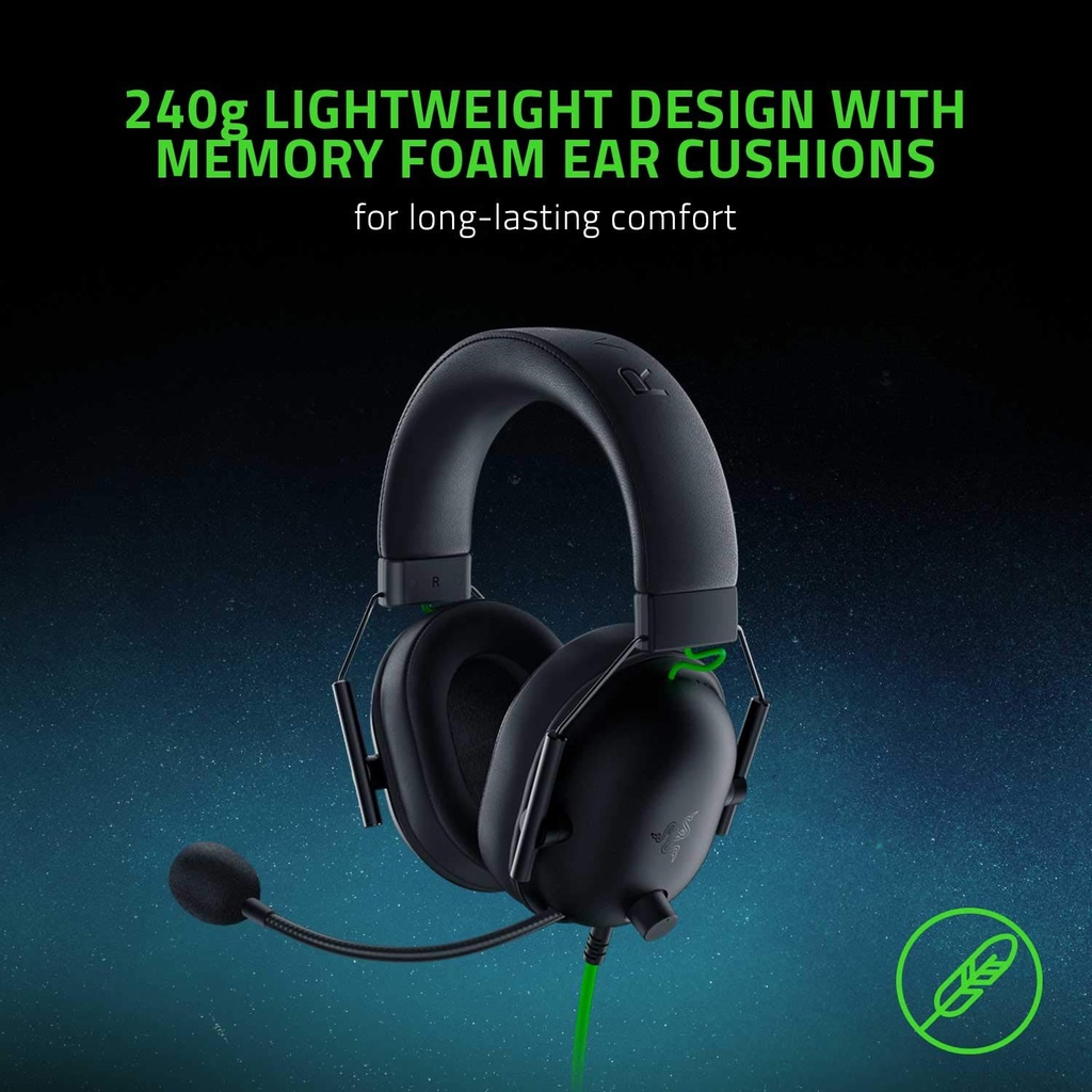 Audifonos Gaming Razer BlackShark V2 X Black - Jack 3.5mm - 7.1 Surround Sound - PC, PS4, PS5, Switch