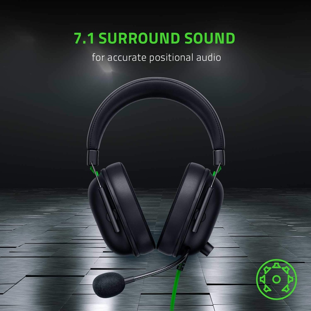 Audifonos Gaming Razer BlackShark V2 X Black - Jack 3.5mm - 7.1 Surround Sound - PC, PS4, PS5, Switch