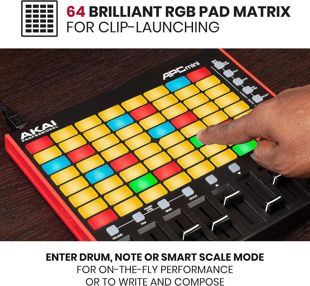 AKAI Professional APC MINI MK2- Controlador de almohadilla MIDI USB