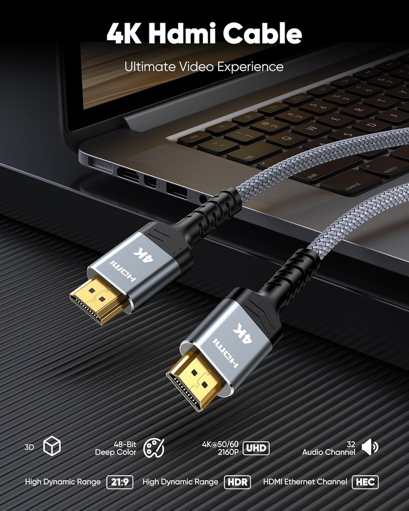 Cable HDMI Highwings 4K - 60Hz - 3,04Mts (10Pies) HDMI 2.0