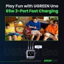Cargador UGREEN Uno Charger - Hasta 65W GaN - 2x USB TipoC & 1x USB TipoA