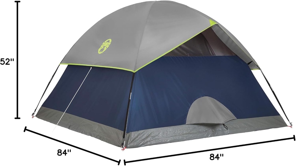 Coleman Sundome tienda de campaña con mosca de lluvia, tienda de campaña para 3 personas se instala en 10 minutos, refugio resistente a la intemperie para camping, festivales, patio trasero