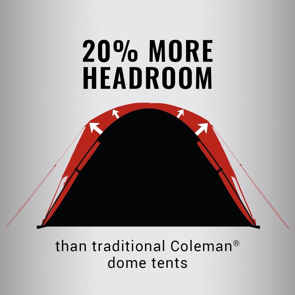 Coleman Tienda Skydome con configuración de 5 minutos, tienda de campaña impermeable para 6 personas con lluvia y bolsa de transporte, 20% más espacio libre que los toldos tradicionales