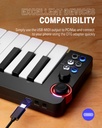 Donner - Controlador de teclado MIDI USB y 32 miniteclas, N-32, con pantalla, secuenciador, acorde y efectos de curva de sonido mediante joystick iluminado, para Mac/PC, software de producir música