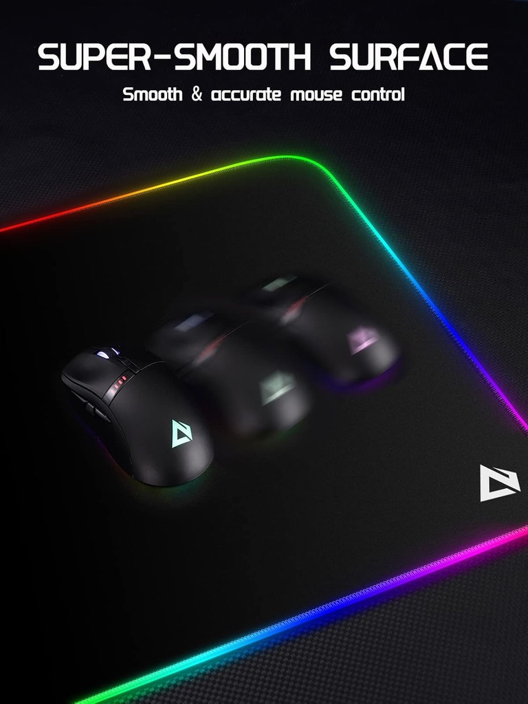 EASEMO Alfombrilla de mouse para juegos, RGB, XXL grande (35.4 x 15.75 x 0.16 pulgadas) con 7 colores LED, 11 modos de iluminación