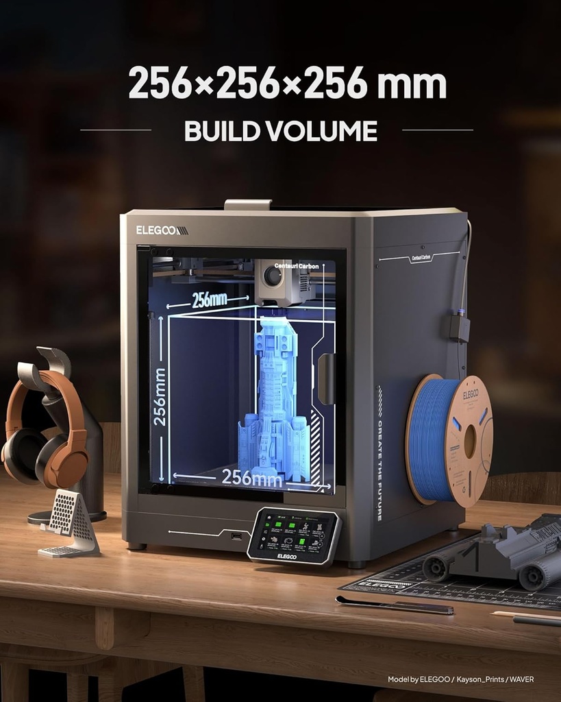 ELEGOO Centauri - Impresora 3D de carbono, CoreXY 19.685 in/s de alta velocidad con calibración automática, boquilla de 608.0 °F y cámara integrada, lista para imprimir fuera de la caja, tamaño de