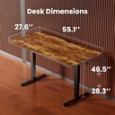 ErGear - Escritorio eléctrico - altura ajustable - 55 x 28 pulgadas (marrón vintage)