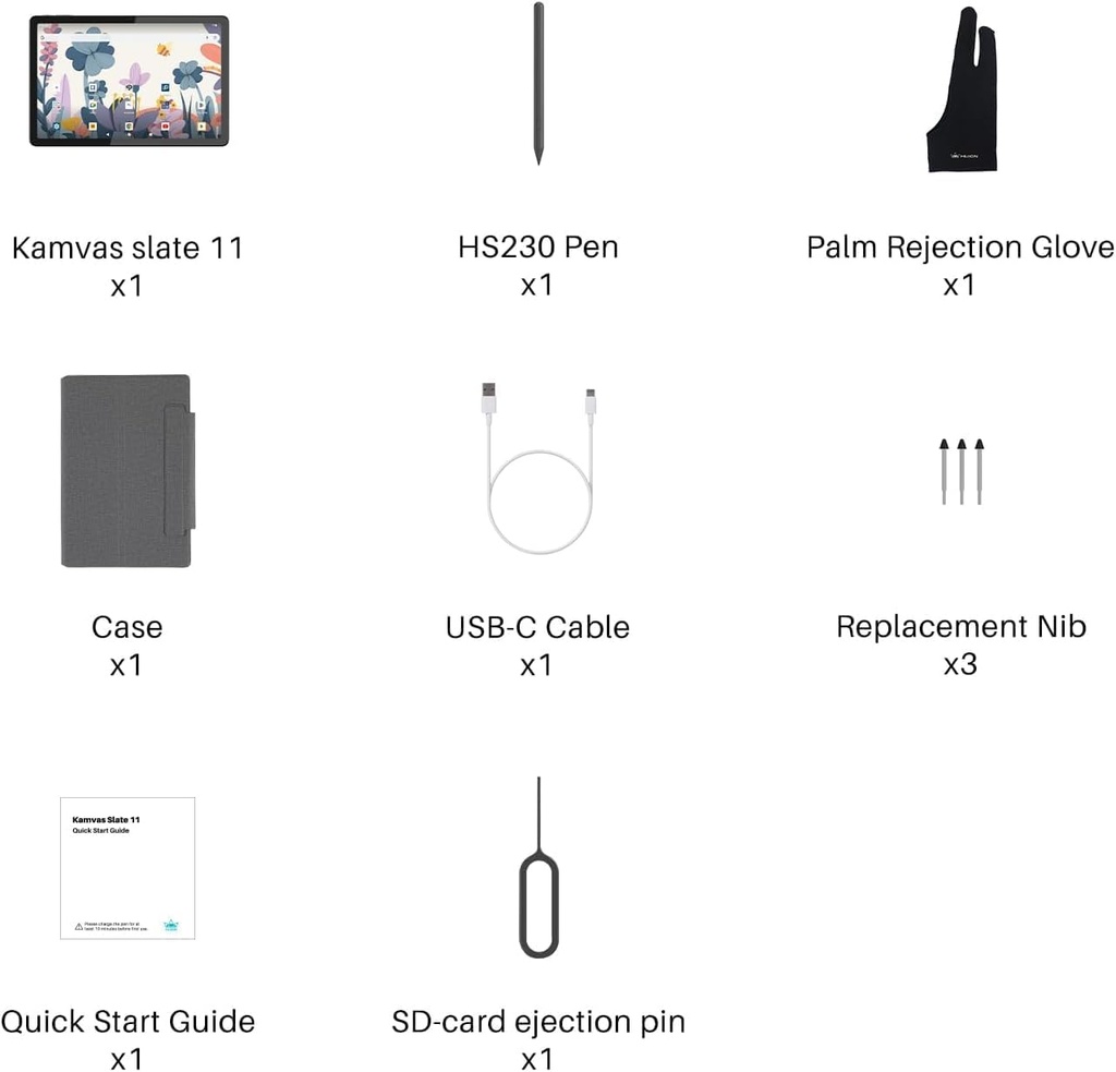 HUION Kamvas Slate 10 - Tableta de dibujo independiente, no necesita computadora, con pantalla completamente laminada, tableta de arte digital de 10.1 pulgadas con lápiz capacitivo de 4096 niveles,