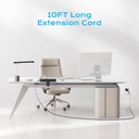 ACOZVIN - Regleta de alimentación con abrazadera de escritorio 17 en 1 con estación de carga rápida de 40 W, enchufe plano de 10 pies 1200J, 9 salidas de CA, 8 puertos USB (4 USB C), toma de