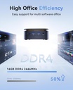KAMRUI Mini PC E1, computadora de escritorio N150(hasta 3.6 GHz) Mini computadoras 16 GB RAM 256 GB SSD Micro PC, Mini Tower PC de escritorio soporte 4K HDMI, WiFi dual, BT4.2 para oficina en casa de