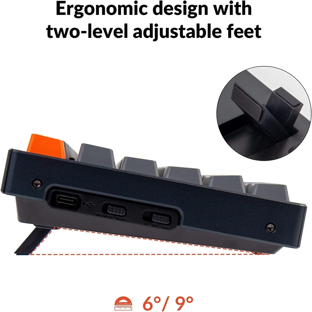 Keychron Teclado mecánico inalámbrico para juegos K10 de tamaño completo de 104 teclas Bluetooth para Mac Windows K Pro, interruptor rojo, multitarea/retroiluminación LED blanca/teclado de computadora