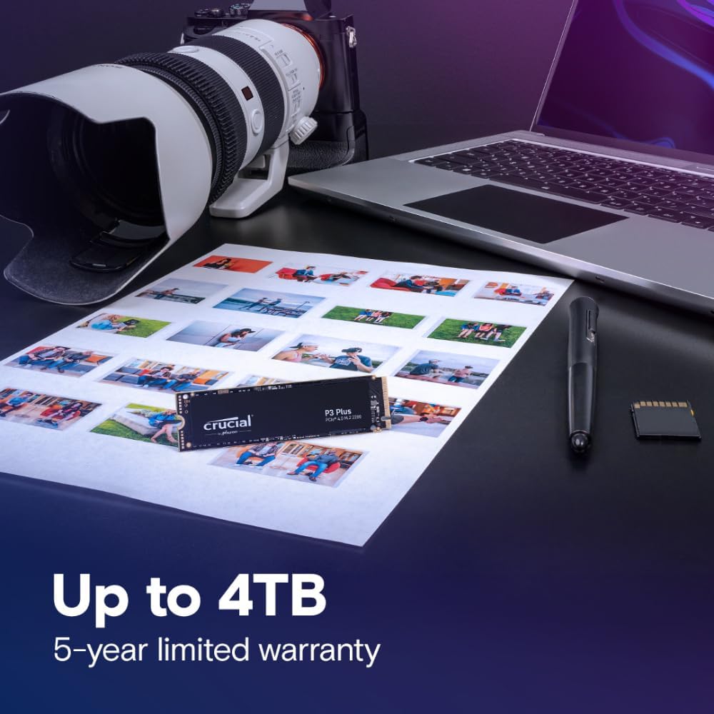 Disco SSD Crucial P3 Plus - 2TB - M.2 2280 - PCIe Gen4 - 5000MB/s - CT2000P3PSSD8