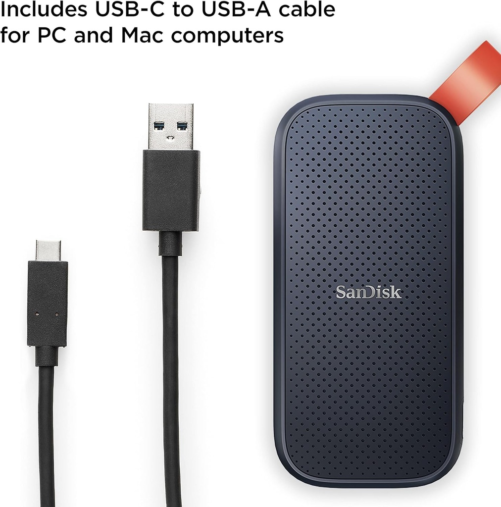 SanDisk SDSSDE30-1T00-G26 SSD portátil de 1 TB - Hasta 800 MB/s, USB-C, USB 3.2 Gen 2, firmware actualizado, unidad externa de estado sólido