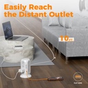 TESSAN Regleta de alimentación de torre con interruptores individuales, protector de sobretensiones con 12 tomas, 5 puertos USB (2 USB C), cable de extensión plano de 10 pies, 1250 W, estación de