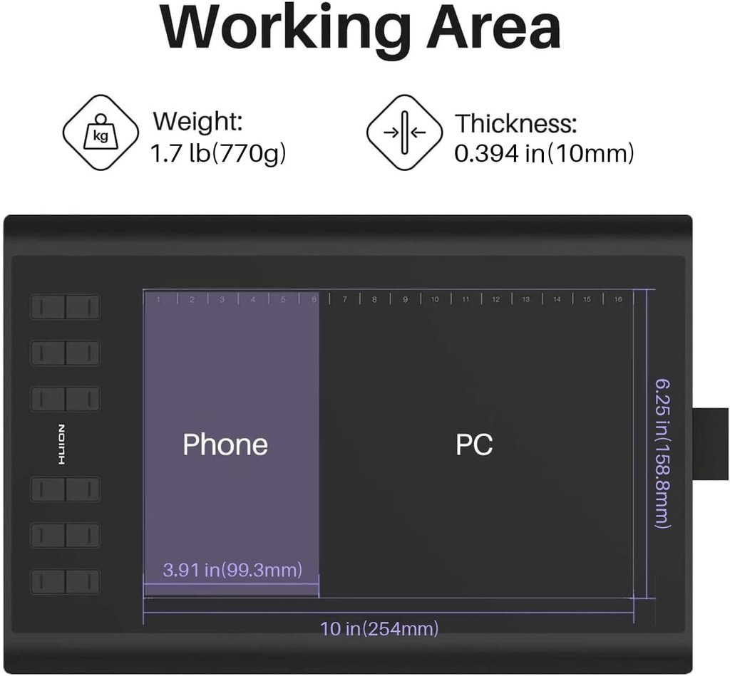 Tablet De Dibujo Grafico Huion Inspiroy H1060P