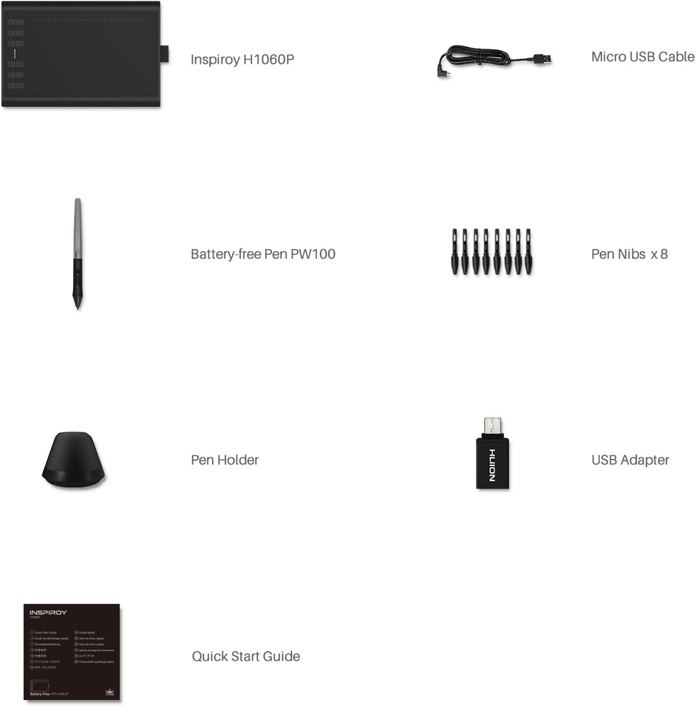 Tablet De Dibujo Grafico Huion Inspiroy H1060P