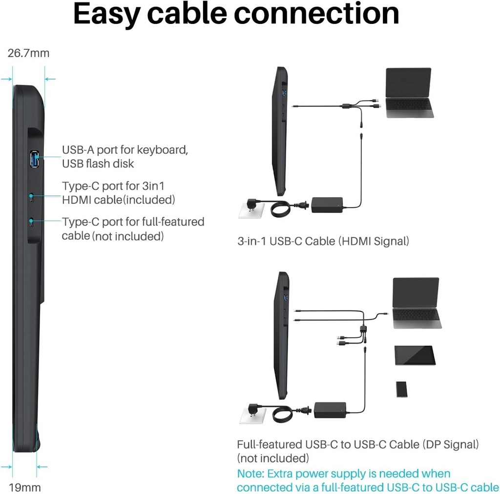 Tablet De Dibujo/Diseño - HUION KAMVAS 22 - Con Pantalla 21.5" Full HD - 120% sRGB - Windows PC, Mac, Android
