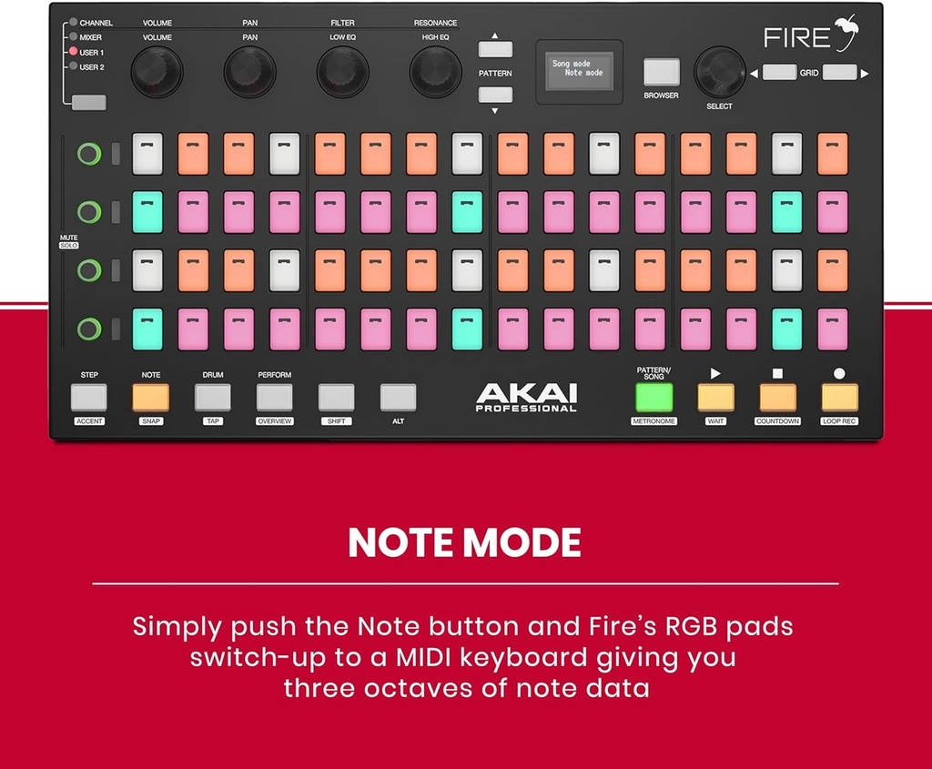 AKAI Professional Fire: Controlador MIDI Exclusivo para FL Studio (Controller Only)