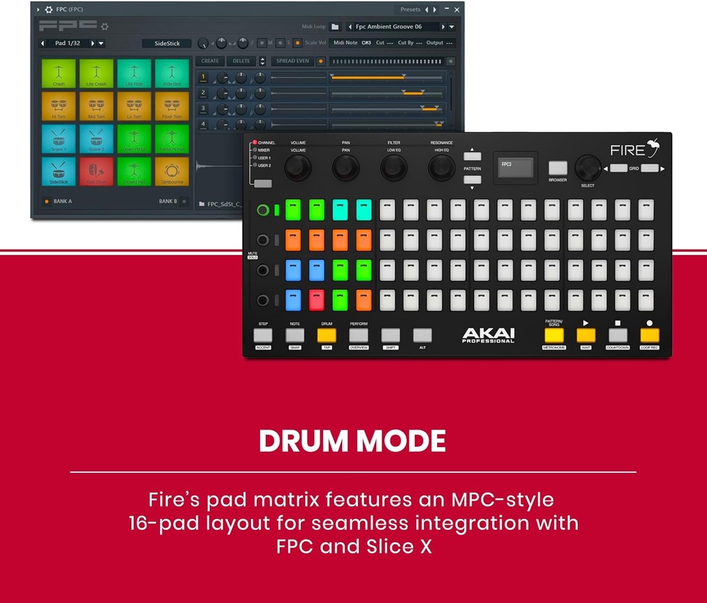 AKAI Professional Fire: Controlador MIDI Exclusivo para FL Studio (Controller Only)
