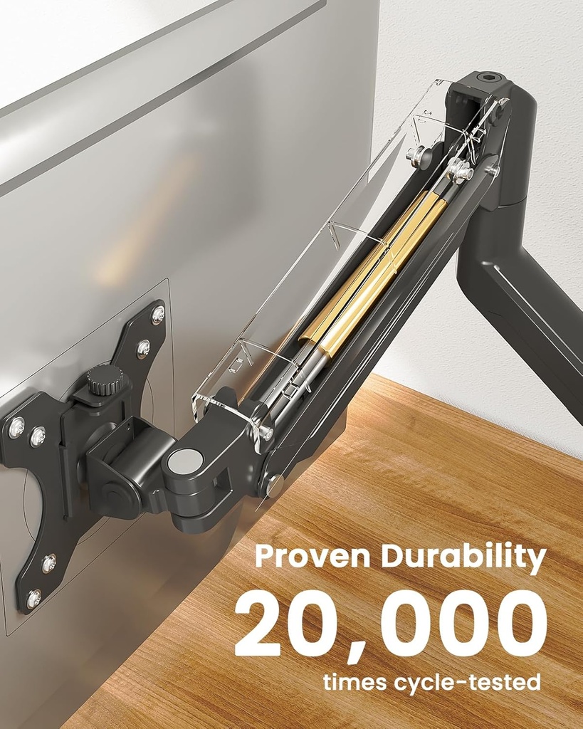 ErGear Brazo de monitor único para pantallas de 13 a 34 pulgadas, de gas ajustable
