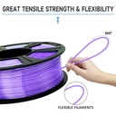 GIANTARM Filamento PLA para impresora 3D de 2.2 lbs, filamento mejorado de dureza de 1.75mm, color seda morada brillante, con precisión dimensional de 0.03mm, embalaje al vacío, 1080 pies por rollo, para la mayoría de impresoras 3D FDM Morado 