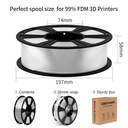 GIANTARM Filamento de ácido poliláctico transparente, carrete de 1.75mm de PLA transparente de 1kg (2.2lbs), filamento para impresora 3D con embalaje al vacío color Pla 
