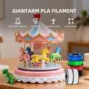 GIANTARM Filamento de ácido poliláctico transparente, carrete de 1.75mm de PLA transparente de 1kg (2.2lbs), filamento para impresora 3D con embalaje al vacío color Pla 