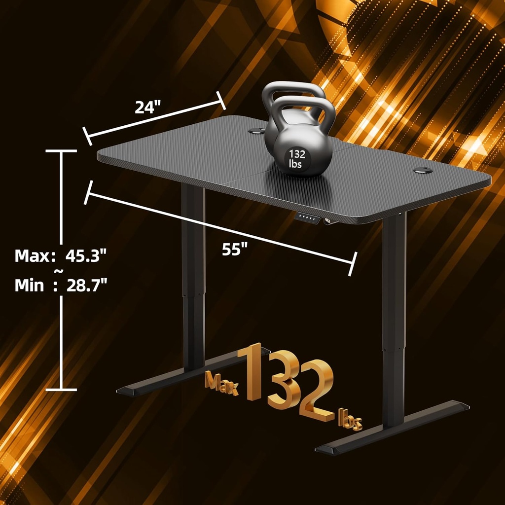 Escritorio Electrico Altura Ajustable FURMAX - 55"x24" - Negro (4046)