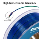 GIANTARM Filamento de ácido poliláctico de 1.75mm +/-0.02mm, carrete de 1Kg (2.2 libras), embalaje al vacío, para impresora 3D, de seda tricolores, naranja, azul y verde 