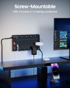 Power Strip, SUPERDANNY Surge Protector with 22 AC Outlets and 6 USB Charging Ports, 1875W/15A, 2100 Joules, 6.5Ft Flat