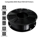 GIANTARM Filamento PLA para impresora 3D de 2.2 lbs, filamento mejorado de dureza color seda negra brillante de 1.75mm con precisión dimensional de +/-0.03mm, embalaje al vacío, 1080 pies por rollo, para la mayoría de impresoras 3D FDM 