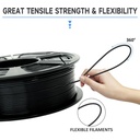 GIANTARM Filamento PLA para impresora 3D de 2.2 lbs, filamento mejorado de dureza color seda negra brillante de 1.75mm con precisión dimensional de +/-0.03mm, embalaje al vacío, 1080 pies por rollo, para la mayoría de impresoras 3D FDM 