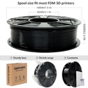 GIANTARM Filamento PLA para impresora 3D de 2.2 lbs, filamento mejorado de dureza color seda negra brillante de 1.75mm con precisión dimensional de +/-0.03mm, embalaje al vacío, 1080 pies por rollo, para la mayoría de impresoras 3D FDM 