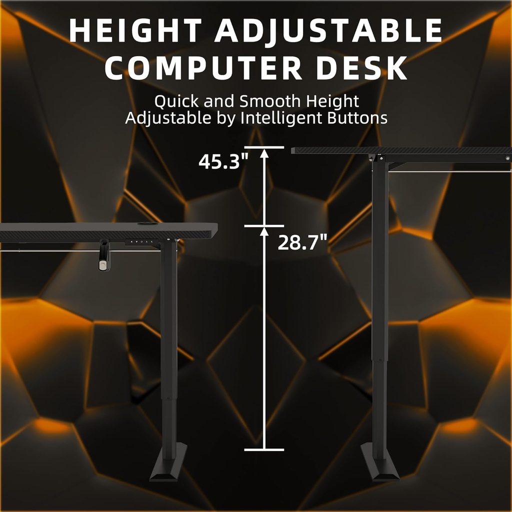 Escritorio Electrico Altura Ajustable FURMAX - 55"x24" - Negro (4046)