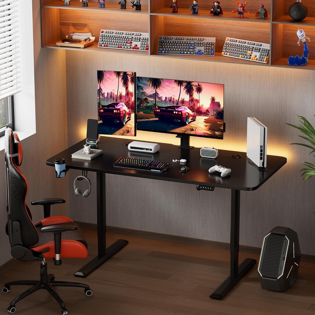 Escritorio Electrico Altura Ajustable FURMAX - 55"x24" - Negro (4046)