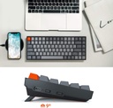 Keychron Teclado mecánico inalámbrico K2 75% Layout RGB Bluetooth con interruptor marrón Gateron G Pro, anti fantasma/N-Key Rollover, teclado compacto de 84 teclas USB con cable para juegos para Mac Windows-Versión 2 