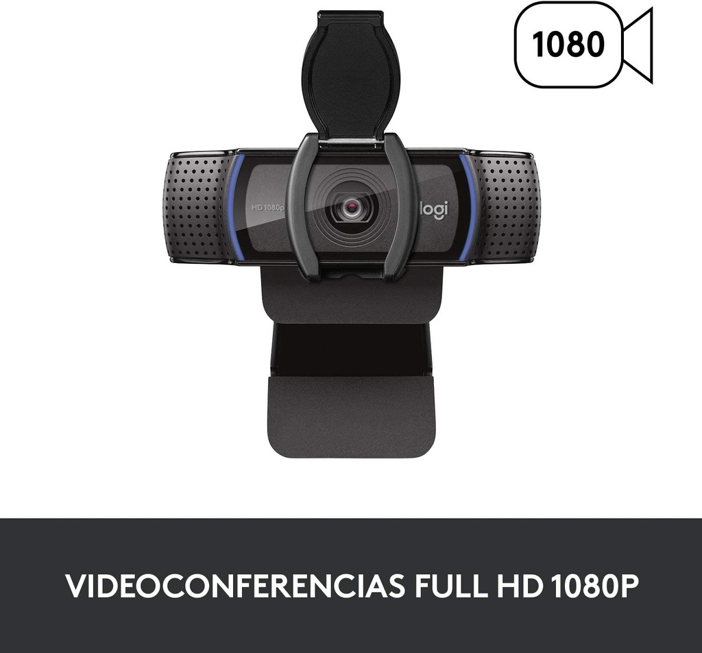 Logitech C920s HD Pro Webcam, Full HD 1080p/30fps Video Calling, Clear Stereo Audio, HD Light Correction, Works 