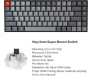 Keychron Teclado mecánico inalámbrico K2 75% Layout RGB Bluetooth con interruptor marrón Gateron G Pro, anti fantasma/N-Key Rollover, teclado compacto de 84 teclas USB con cable para juegos para Mac Windows-Versión 2 