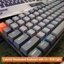 Keychron Teclado mecánico inalámbrico K2 75% Layout RGB Bluetooth con interruptor marrón Gateron G Pro, anti fantasma/N-Key Rollover, teclado compacto de 84 teclas USB con cable para juegos para Mac Windows-Versión 2 
