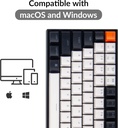Keychron K2 75% Layout Teclado mecánico inalámbrico con cable USB Bluetooth con interruptor Gateron G Pro, teclas de doble disparo, teclado de computadora con retroiluminación RGB de 84 teclas para 