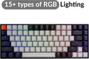 Keychron K2 75% Layout Teclado mecánico inalámbrico con cable USB Bluetooth con interruptor Gateron G Pro, teclas de doble disparo, teclado de computadora con retroiluminación RGB de 84 teclas para 