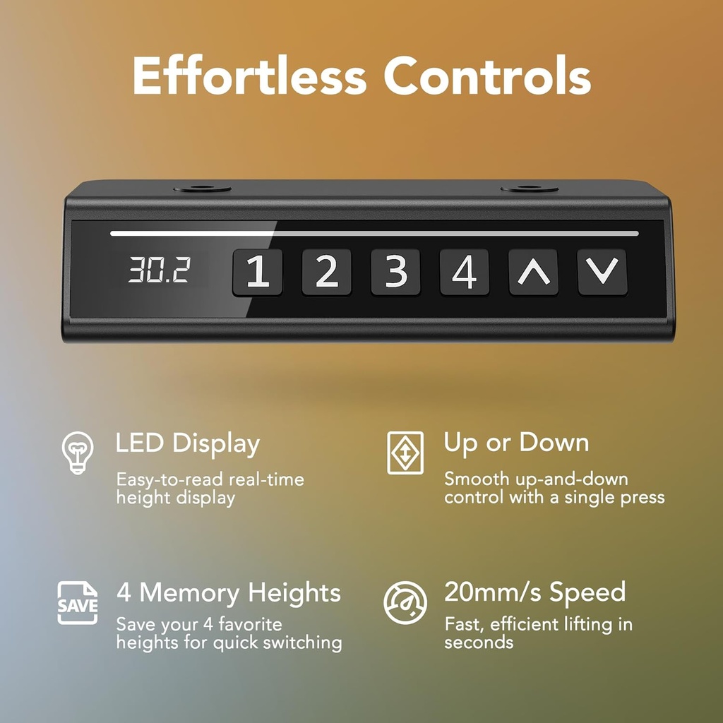 Escritorio Electrico Altura Ajustable HUANUO - 48"x24" - Negro