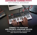 Akai Professional MPK Mini Plus - Controlador de teclado MIDI USB con 37 mini teclas, 8 almohadillas MPC, secuenciador, E/S MIDI/CV/puerta 