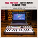 Akai Professional MPK Mini IV USB-C MIDI Controlador de teclado para principiantes y productores - Almohadillas de batería MPC, perillas de 360°, ruedas de tono y mod, software de lecciones y producción de música con más de 1000 sonidos, gris 
