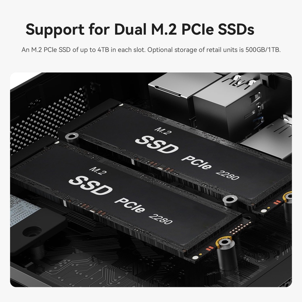Beelink Mini PC SER5 MAX, AMD Ryzen 7 6800H (6 nm, 8C/16T) hasta 4.7 GHz, mini computadora de 32 GB LPDDR5 RAM 1 TB M.2 PCIe 4.0 SSD, Micro PC 4K @60Hz Triple Display/WiFi6/BT5.2/2.5Gbps/HTPC/W-11 Pro 